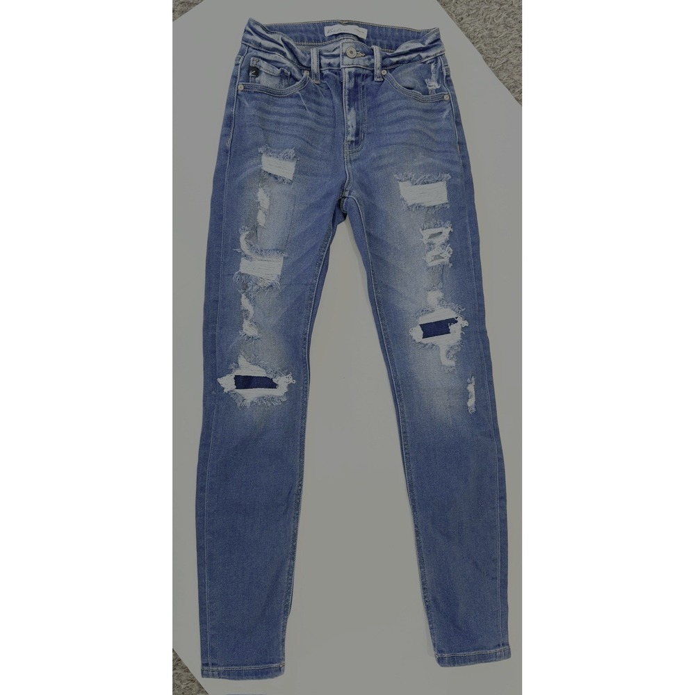 KanCan High Rise Backed Destructed Ripped Skinny Jean‎ Women's Size 25